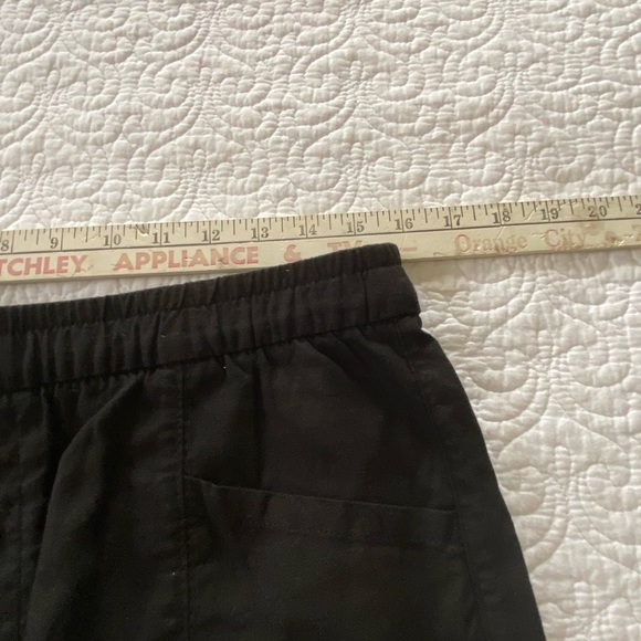 Old Navy High Waist Shorts Black Linen Blend Stretch Waist Drawstring Size M - Picture 10 of 12